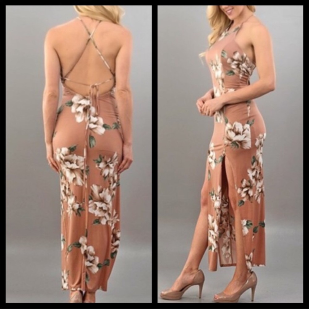 Body con floral maxi dress